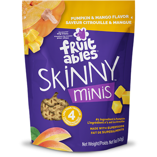 *S.O. - Up to 2 Week Wait* Fruitables - Skinny Minis PUMPKIN MANGO Chewy Dog Treats - 141GM (5oz)