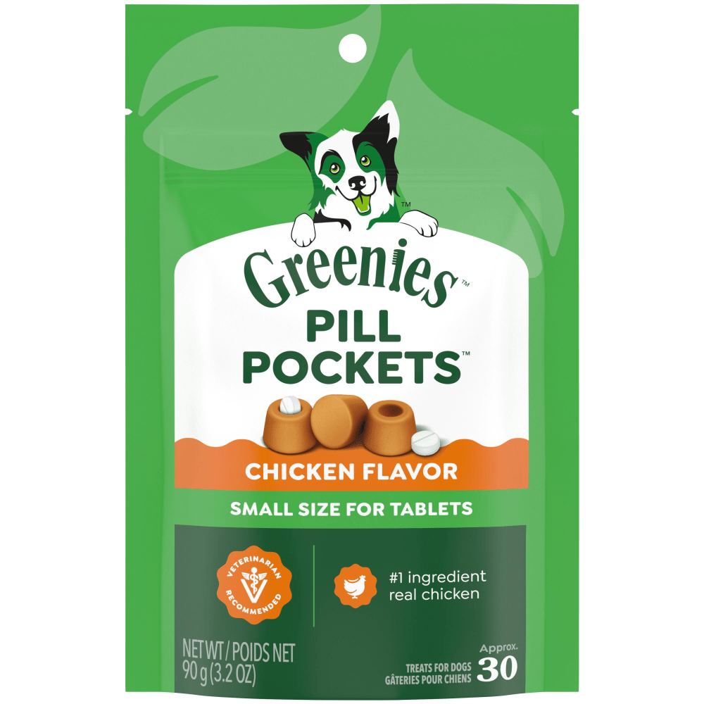 Greenies - Canine Pill Pockets CHICKEN Dog Treat - 91GM (3.2oz) - 30 Tabs