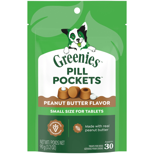 Greenies - Canine Pill Pockets PEANUT BUTTER Dog Treats - 91GM (3.2oz) - 30 Tabs