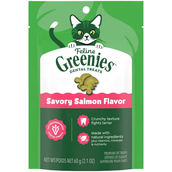 Greenies - Cat Dental SAVORY SALMON Flavour Cat Treats - 60GM (2.1oz)