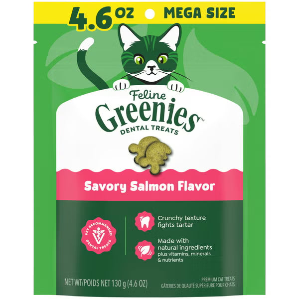 Greenies - Dental Treat SAVORY SALMON Cat Treat - 130GM (4.6oz)