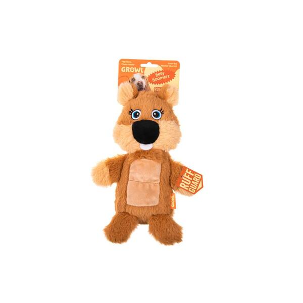 Growl, Belly Boomerz Beaver Dog Toy, BROWN, 23.5CM (9.3in)