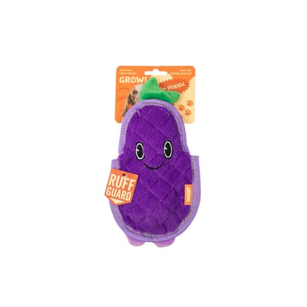 Growl, Flip Floppz Eggplant Dog Toy, PURPLE, 22CM (8.6in)