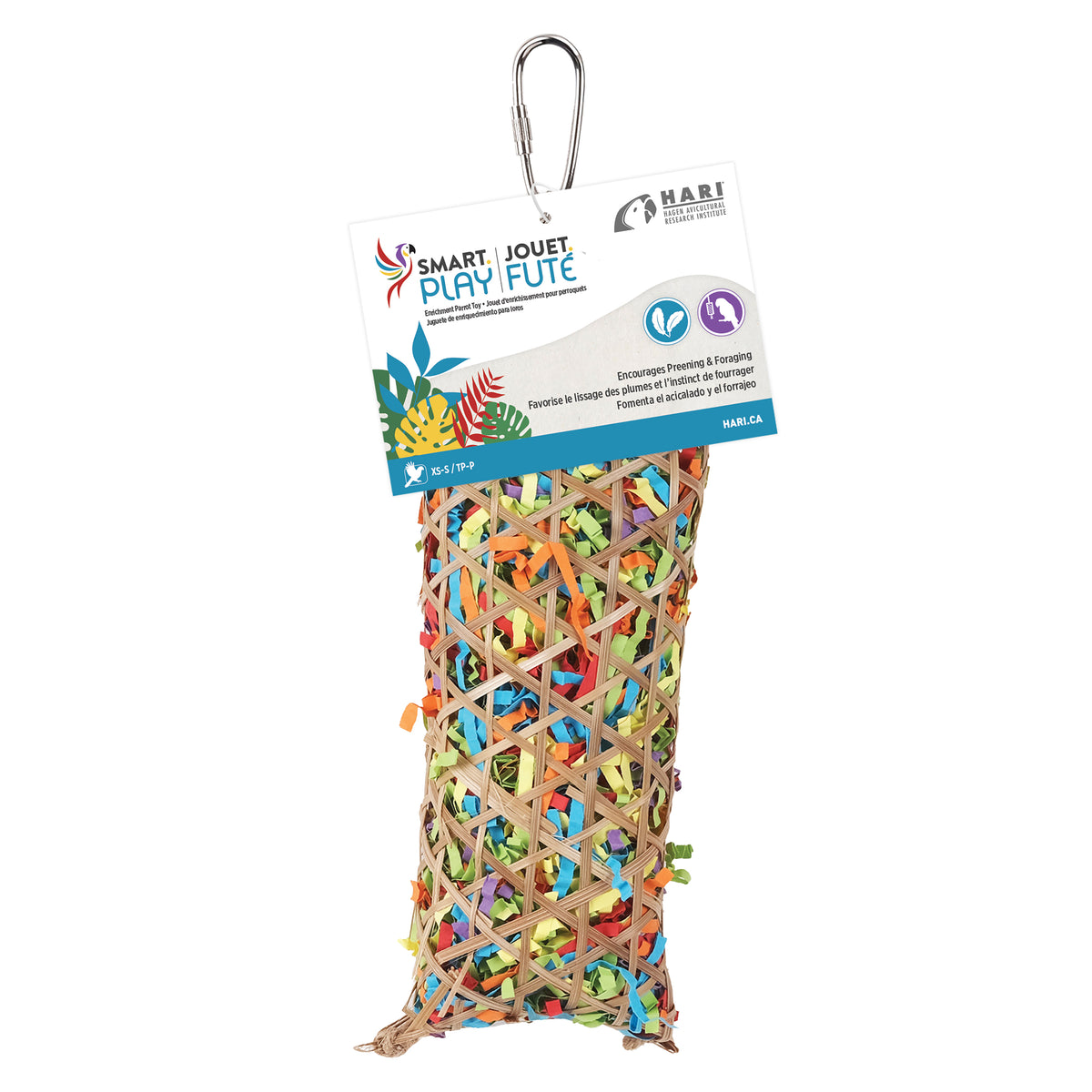 HARI - SMART.PLAY Enrichment Parrot Toy - Crinkle Cache - 13×7.5×7.5CM (5.1×3.0×3.0in)
