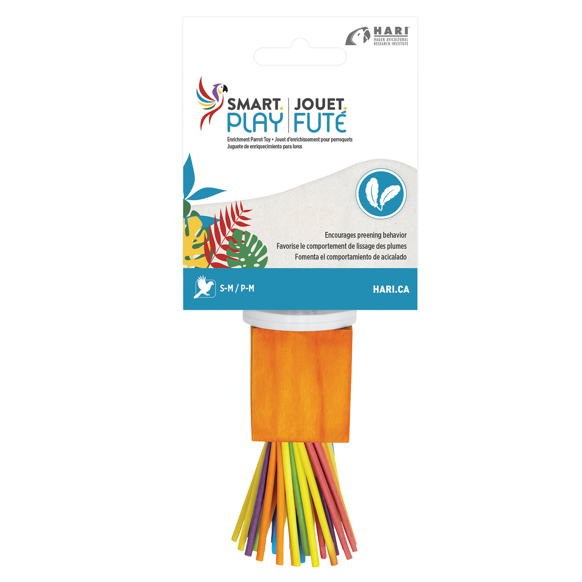 HARI - SMART.PLAY Enrichment Parrot Toy - Rainbow Rocket - 9×4.5×4.5CM (3.5×1.8×1.8in)