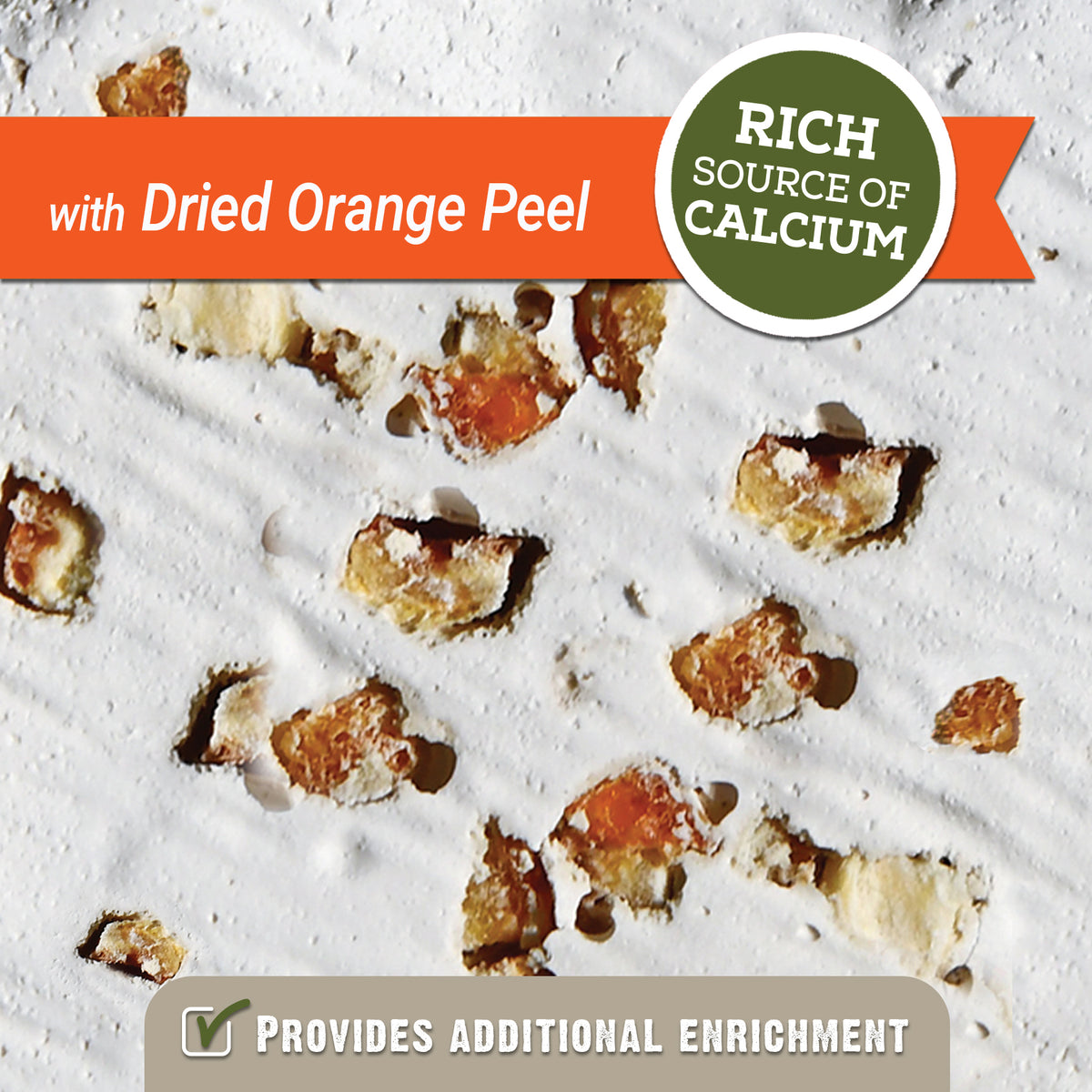 HARI - Mineral Block for Small Birds - Dried Orange Peel - 35GM (1.2oz) - 2PK