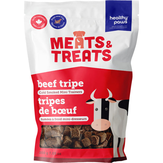 Healthy Paws - Cold Smoke Mini Trainers BEEF TRIPE Dog Treat - 200GM (7.05oz)