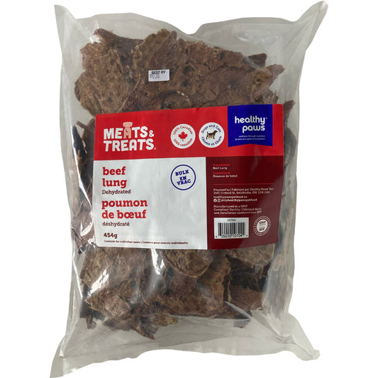 Healthy Paws - Dehydrated BEEF LUNG Dog Treat - 454GM