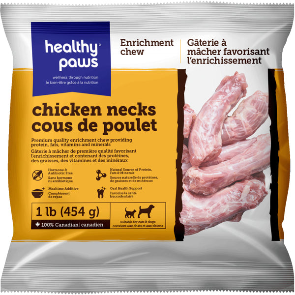 Healthy Paws - Dehydrated CHICKEN NECKS Dog Treat - 454GM