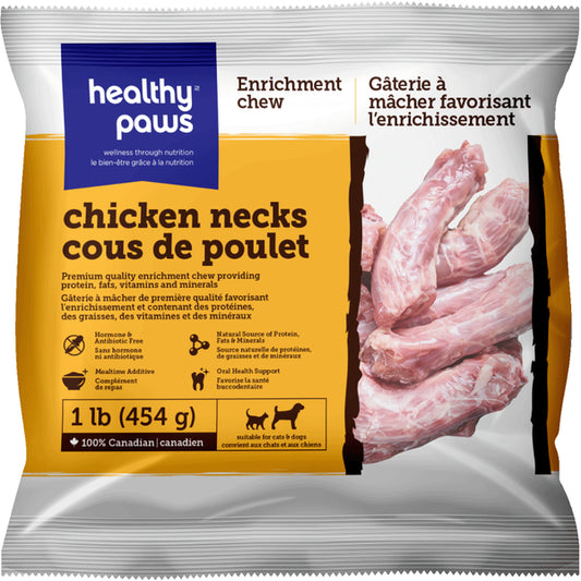 Healthy Paws - Dehydrated CHICKEN NECKS Dog Treat - 454GM