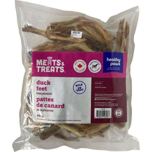 Healthy Paws - Dehydrated DUCK FEET Dog Treat - 454GM
