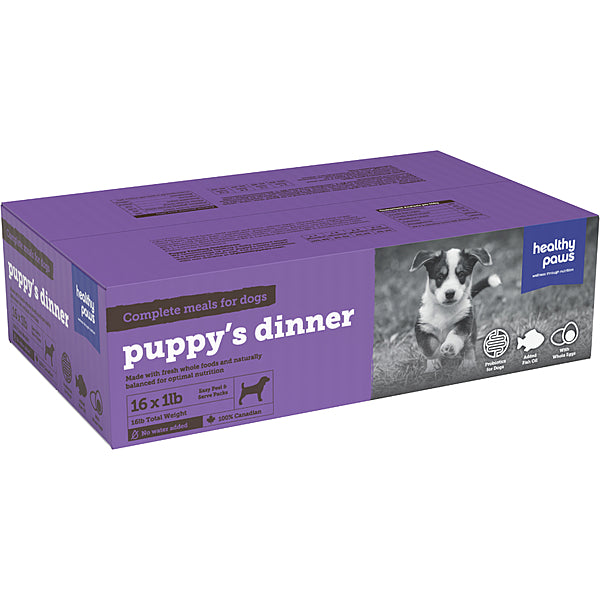 Healthy Paws - Frozen - Big Box Dinner PUPPY Dog Food - 16LB