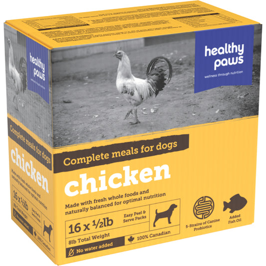 Healthy Paws - Frozen - Complete Dinner CHICKEN Dog Food - 8LB