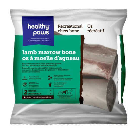 *PREORDER* Healthy Paws - Frozen - Recreational LAMB Marrow Bone - MEDIUM - 2PK