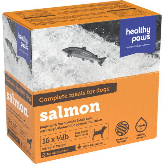Healthy Paws - Frozen - Complete Dinner SALMON Raw Dog Food - 8LB