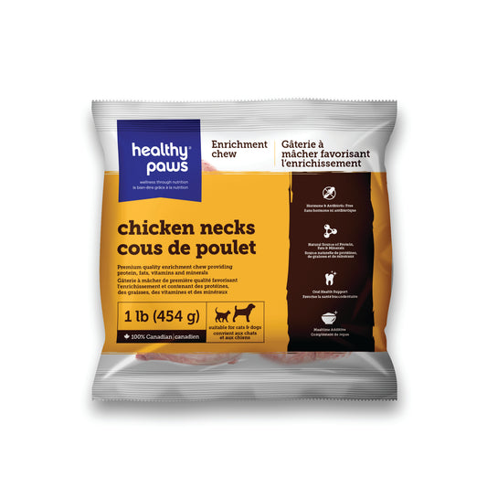 Healthy Paws - Frozen Enrichment CHICKEN Necks - 454GM (1lb)