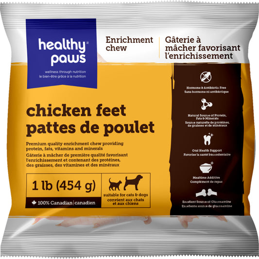 Healthy Paws - Frozen Enrichment Raw CHICKEN Feet - 454GM (1lb)
