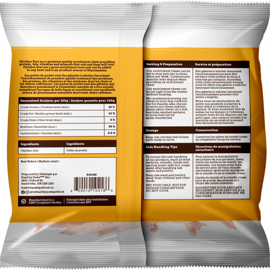 Healthy Paws - Frozen Enrichment Raw CHICKEN Feet - 454GM (1lb)