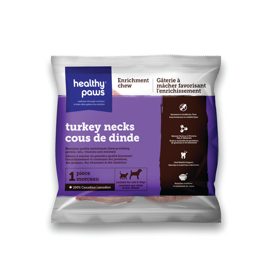 Healthy Paws - Frozen Enrichment TURKEY Necks - 454GM (1lb)
