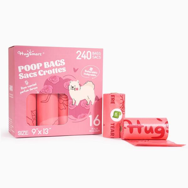 Hugsmart - Poop Bags - ROSE Scented - 16PK