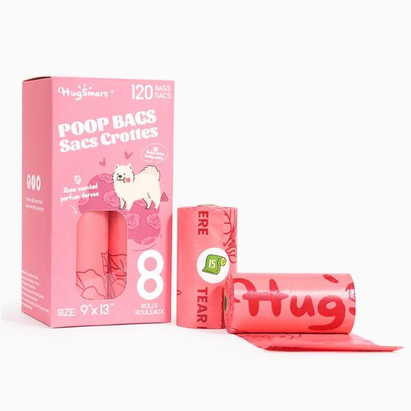 Hugsmart - Poop Bags - ROSE Scented - 8PK