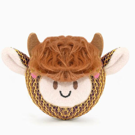 Hugsmart - Super Ball Farm Friendz Highland Cow Dog Toy