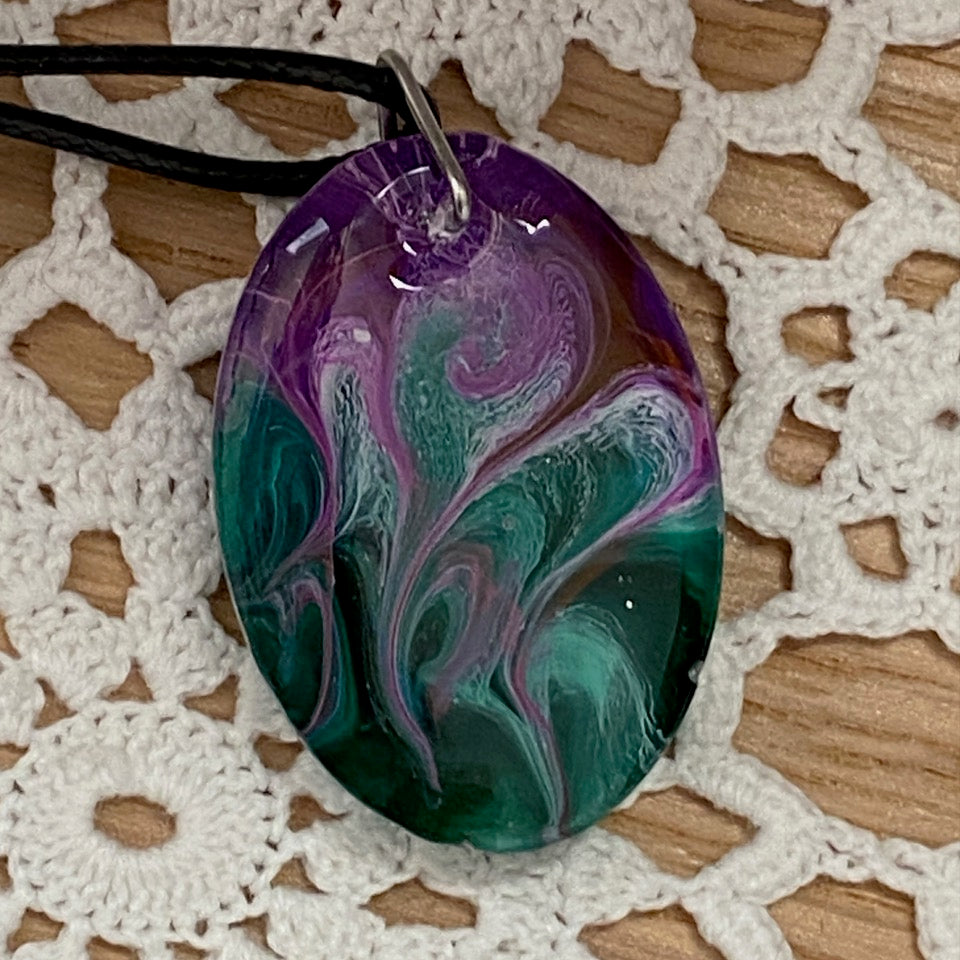 Resin Art Pendant Necklace - Handmade by Sarah (KAAP Fundraiser)