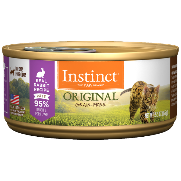 Instinct, Cat Original GF Farm Raised RABBIT Wet Cat Food, 156GM (5.5oz)
