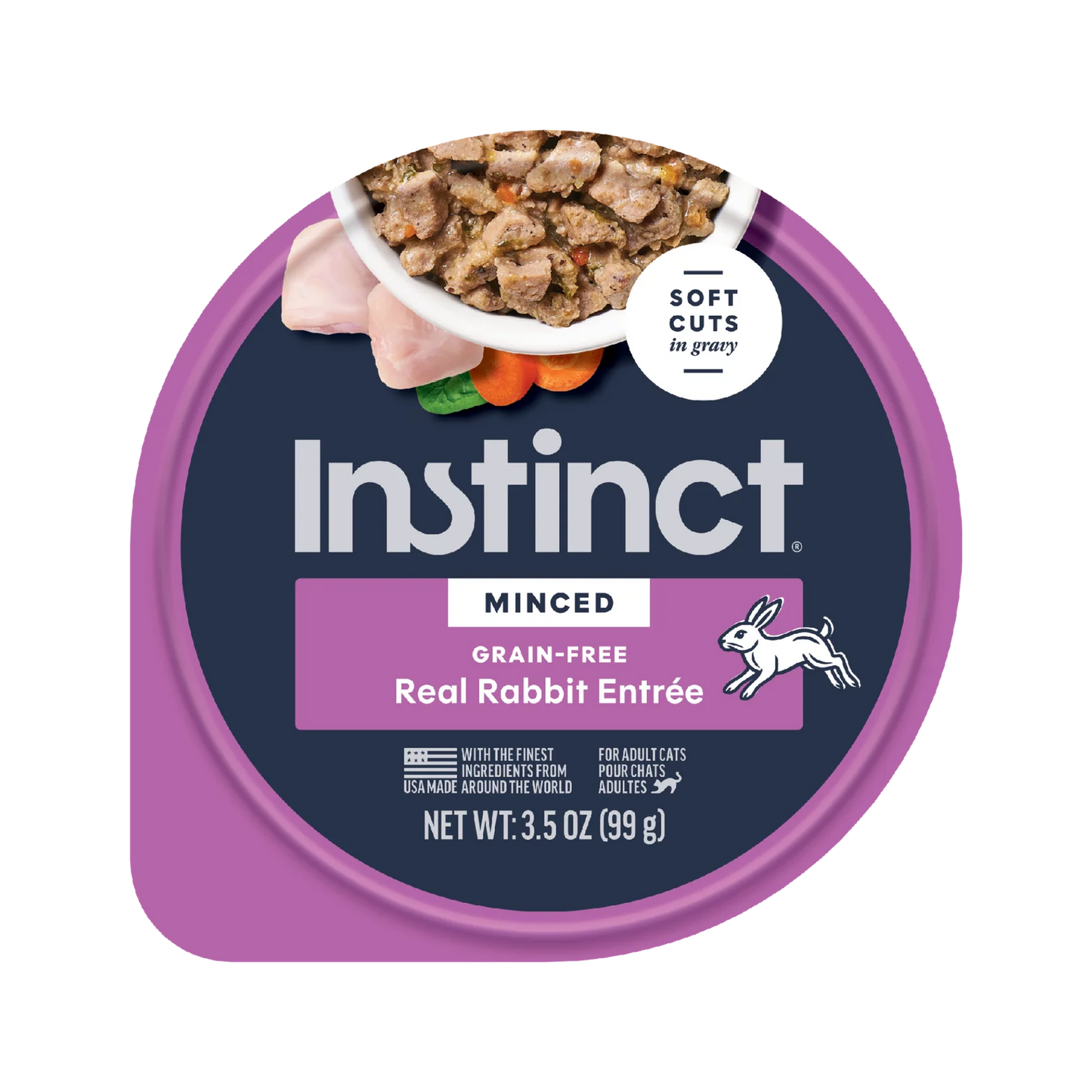 *PREORDER* Instinct - Grain Free Minced Farm Raised RABBIT Wet Cat Food - 99GM (3.5oz) - 12 CASE