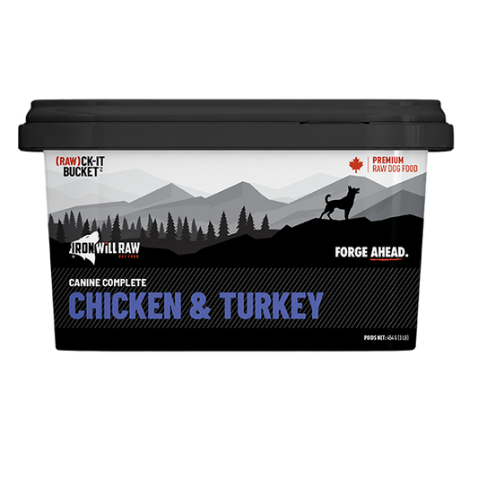 Iron Will Raw - Frozen Rawckit Bucket CHICKEN & TURKEY Raw Dog Food - 454GM (3lb)