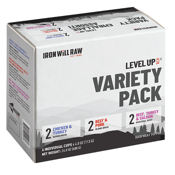 Iron Will Raw - Level Up Cup Variety Pack Raw Dog Food - 680GM (24oz) - 6PK