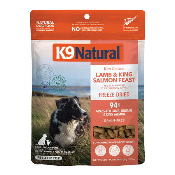 *PREORDER* K9 Natural - Freeze-Dried LAMB and KING SALMON Dog Food - 100GM (3.5oz)