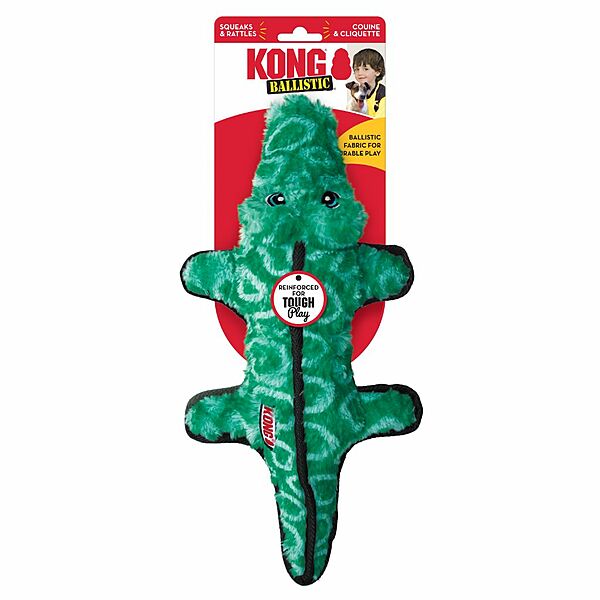 KONG, Ballistic Alligator Dog Toy, MEDIUM/LARGE, 36CM (14in)