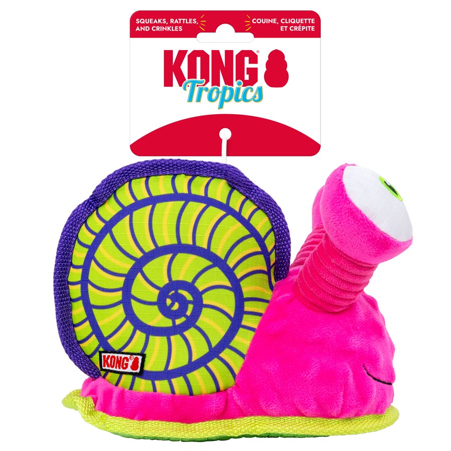 KONG - Tropics Rattlez Snail Dog Toy - MEDIUM/LARGE - 19CM (7.5in)