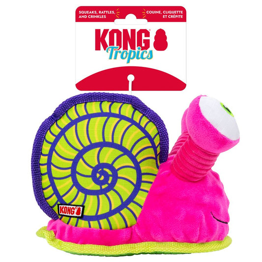 KONG - Tropics Rattlez Snail Dog Toy - MEDIUM/LARGE - 19CM (7.5in)