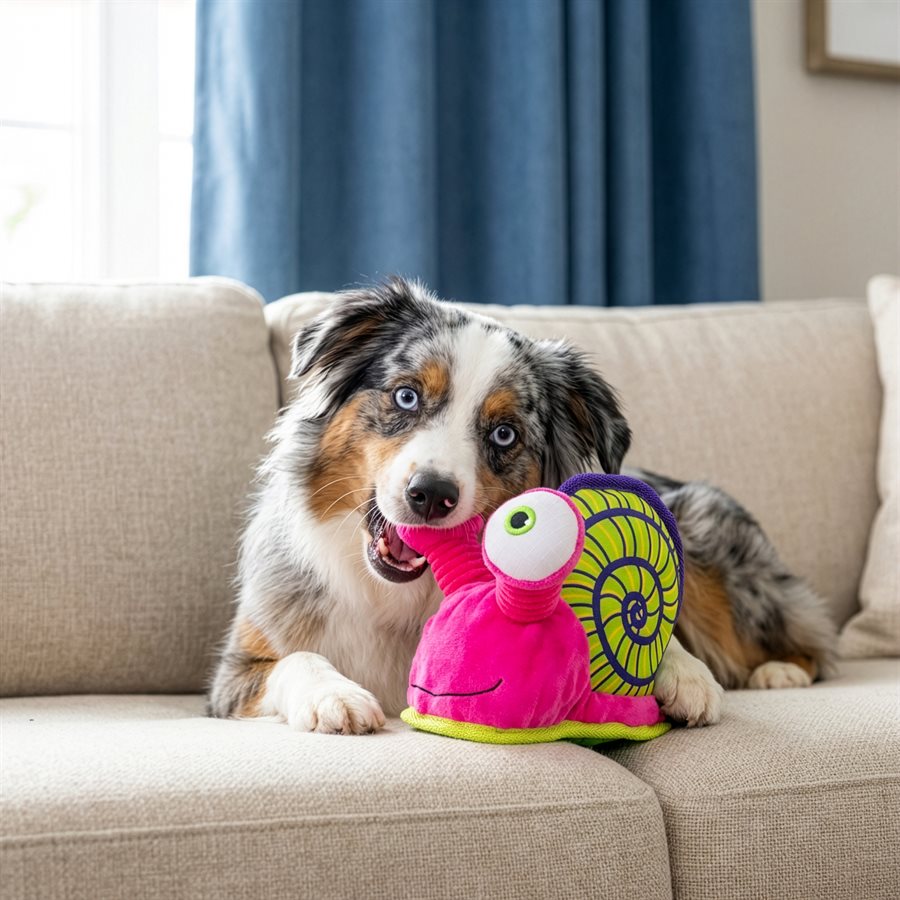 KONG - Tropics Rattlez Snail Dog Toy - MEDIUM/LARGE - 19CM (7.5in)
