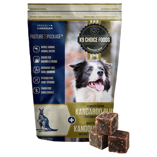 K9 Choice - Frozen - Complete Cuisine KANGAROO Plus Dog Food - 1.36KG (3lb)