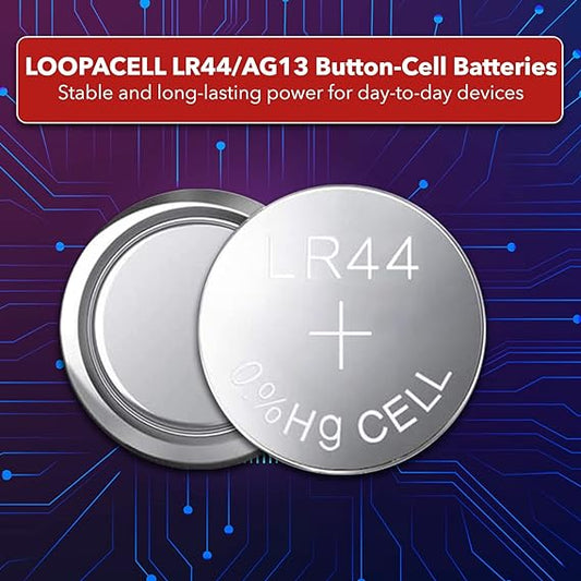 LOOPACELL 10PK - LR44 - AG13 - 357 Button Cell Batteries - 1.5V
