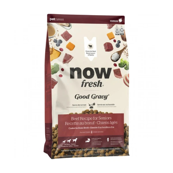 Petcurean - NOW Good Gravy Senior BEEF with GRAINS Dry Dog Food - 9.98KG (22lb)