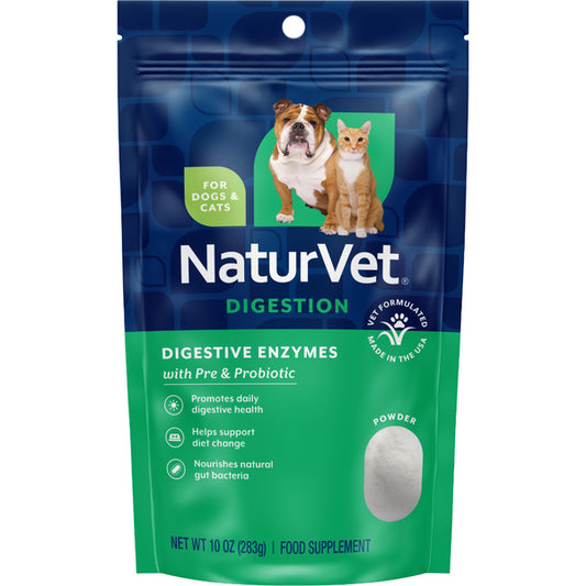 *PREORDER* NaturVet - Digestive Enzymes+Probiotic Powder - 283GM (10oz)