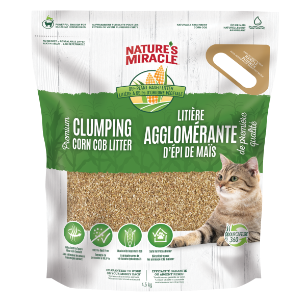 Nature's Miracle - Premium Clumping Corn Cob Litter - 4.5kg (10lb)