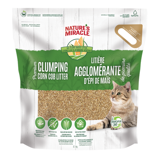 Nature's Miracle - Premium Clumping Corn Cob Litter - 8.1KG (18lb)