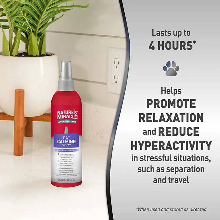 *PREORDER* Nature's Miracle - Advanced Platinum Calming Spray for Cats - 236ML (8oz)