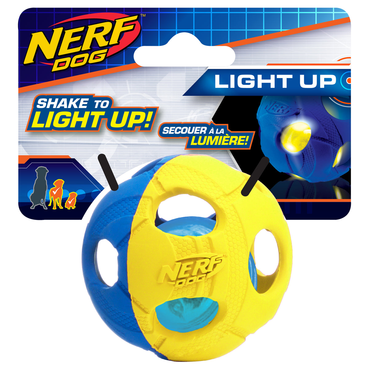 *DISC* Nerf - LED BASH Ball Dog Toy - SMALL - 6.2CM (2.5in)