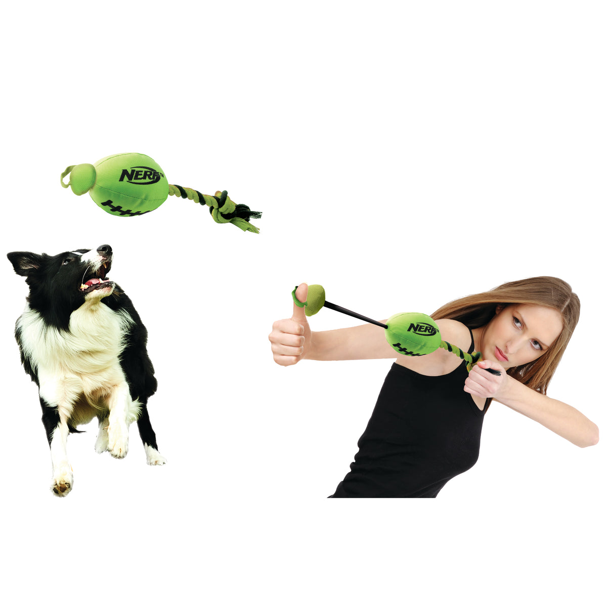 *DISC* Nerf - Slinger Football Dog Toy - GREEN - 34CM (13.5in)