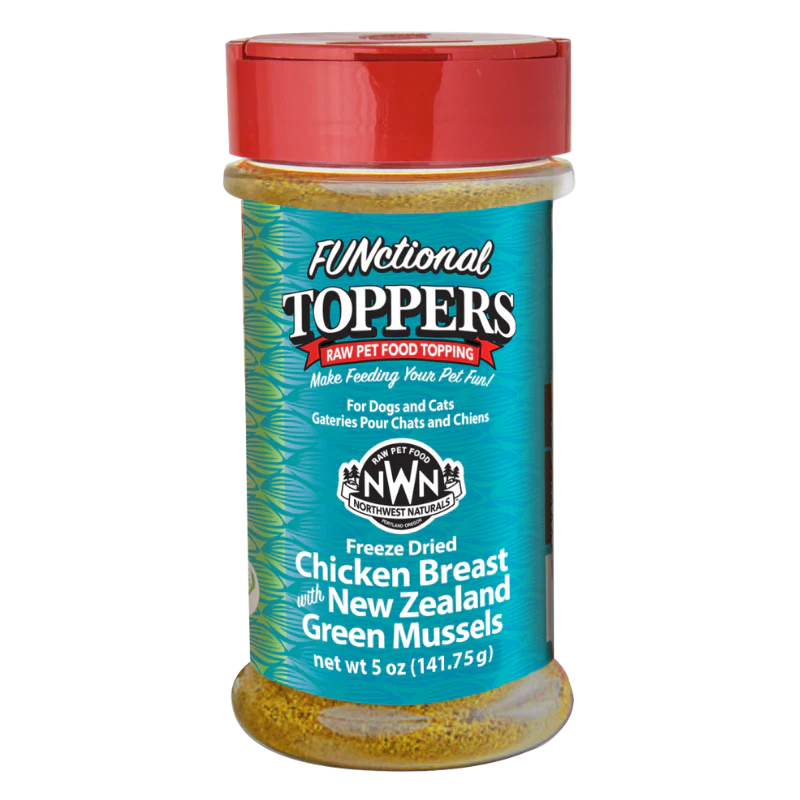 Northwest Naturals, CHICKEN BREAST with NZ GREEN MUSSELS Functional Topper for Cats and Dogs, 141.75GM (5oz)