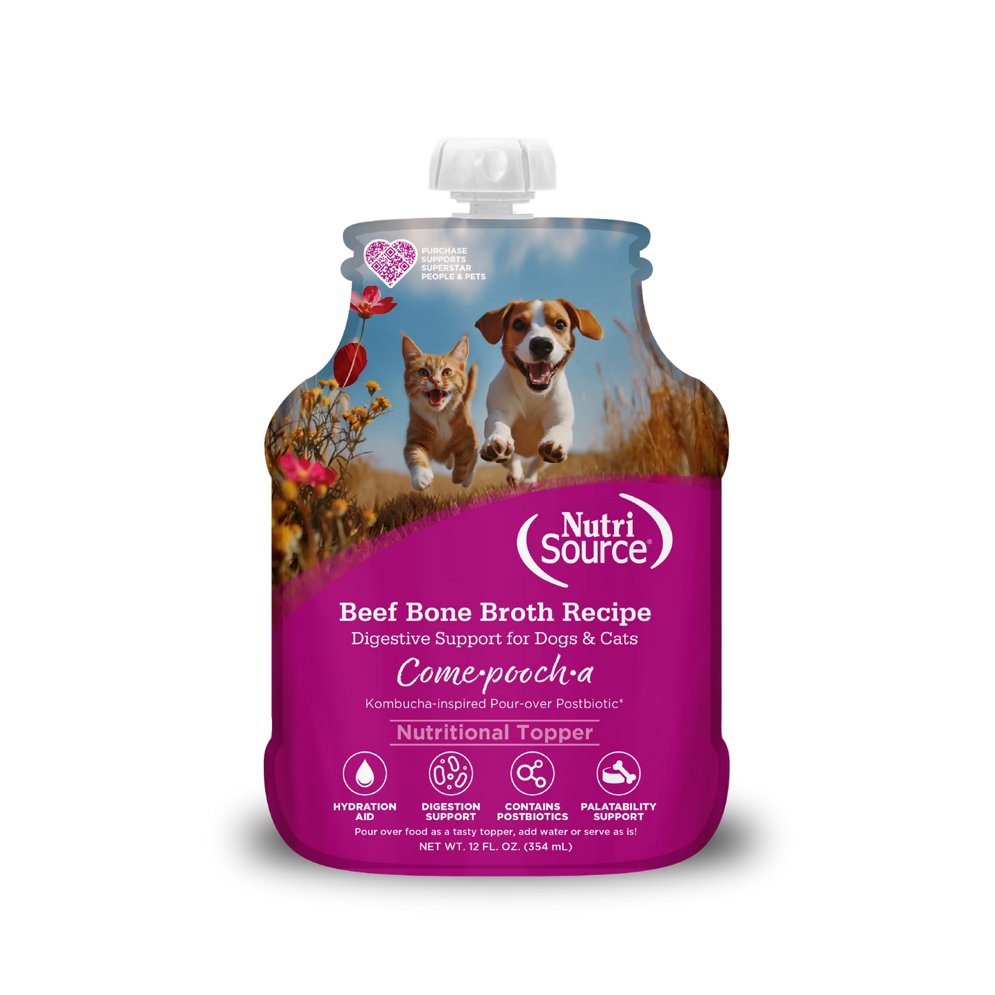 NutriSource - Come-Pooch-A BEEF BONE BROTH Dog Topper - 354ML (12oz)