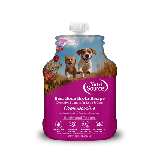 NutriSource - Come-Pooch-A BEEF BONE BROTH Dog Topper - 354ML (12oz)