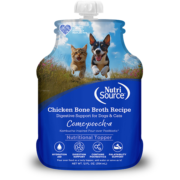 NutriSource - Come-Pooch-A CHICKEN BONE BROTH Dog Topper - 354ML (12oz)
