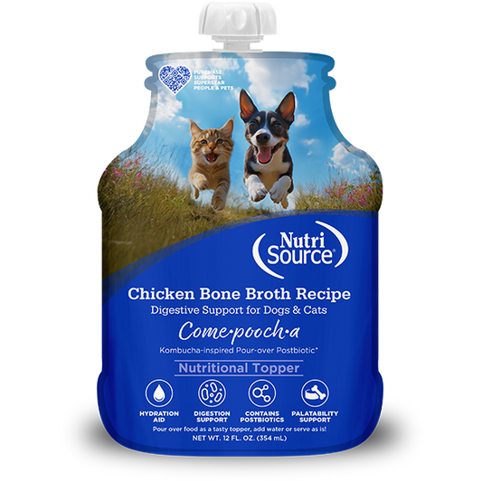 NutriSource - Come-Pooch-A CHICKEN BONE BROTH Dog Topper - 354ML (12oz)